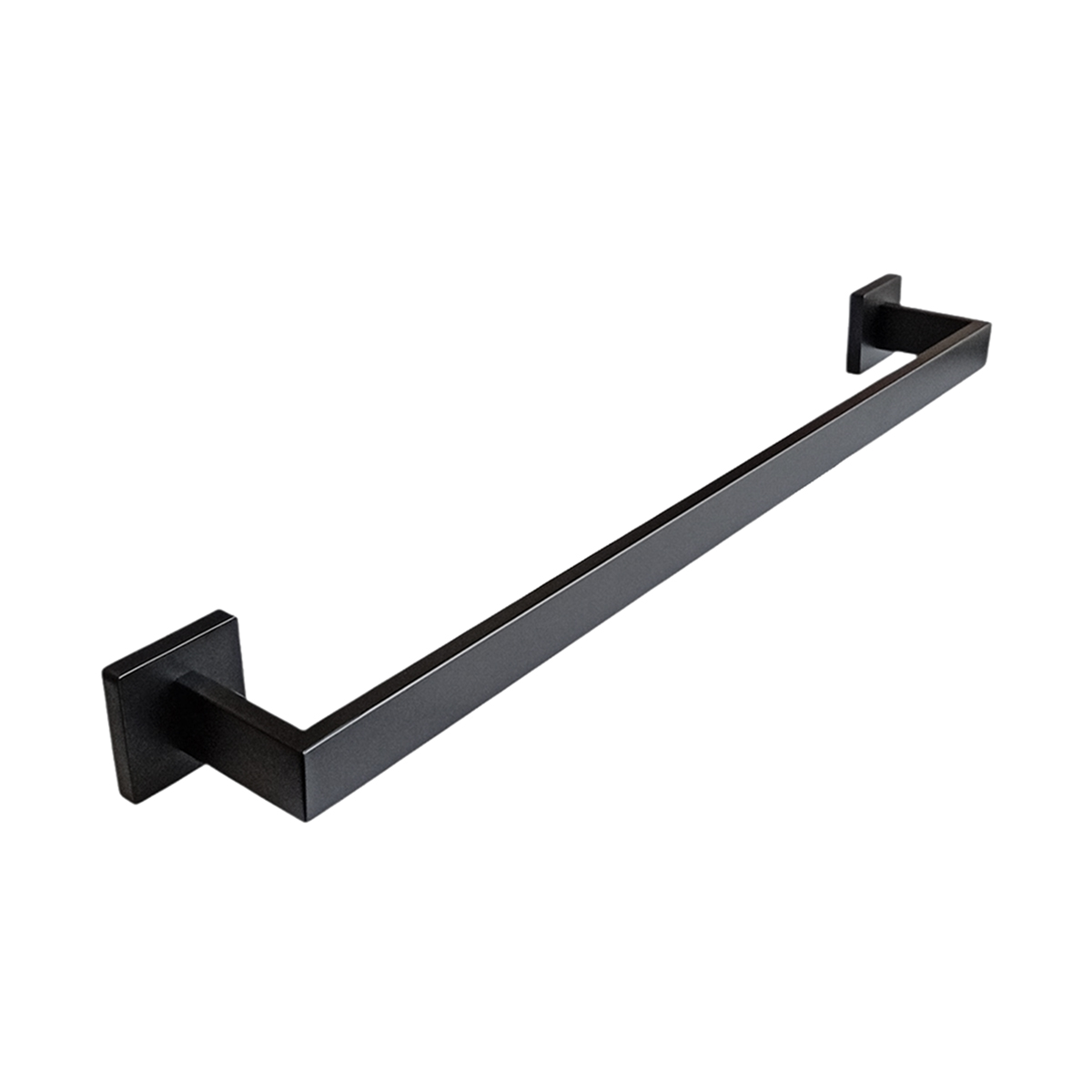 Porta Toalhas Banho Preto Fosco Quadrado Slim