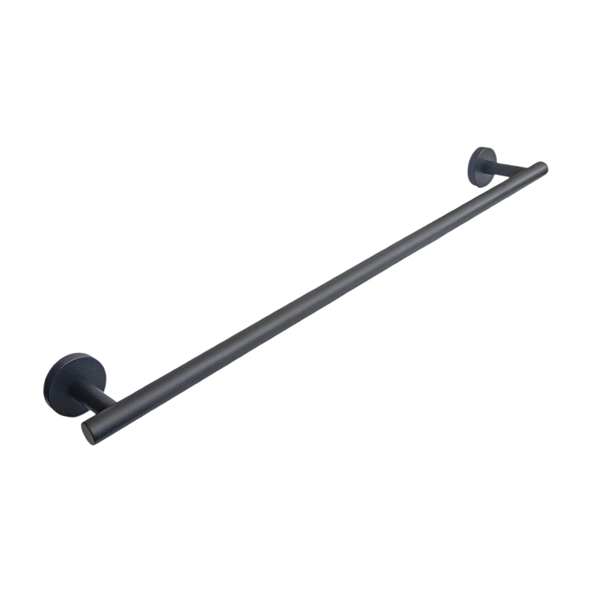 Porta Toalhas Banho Preto Fosco Redondo Slim