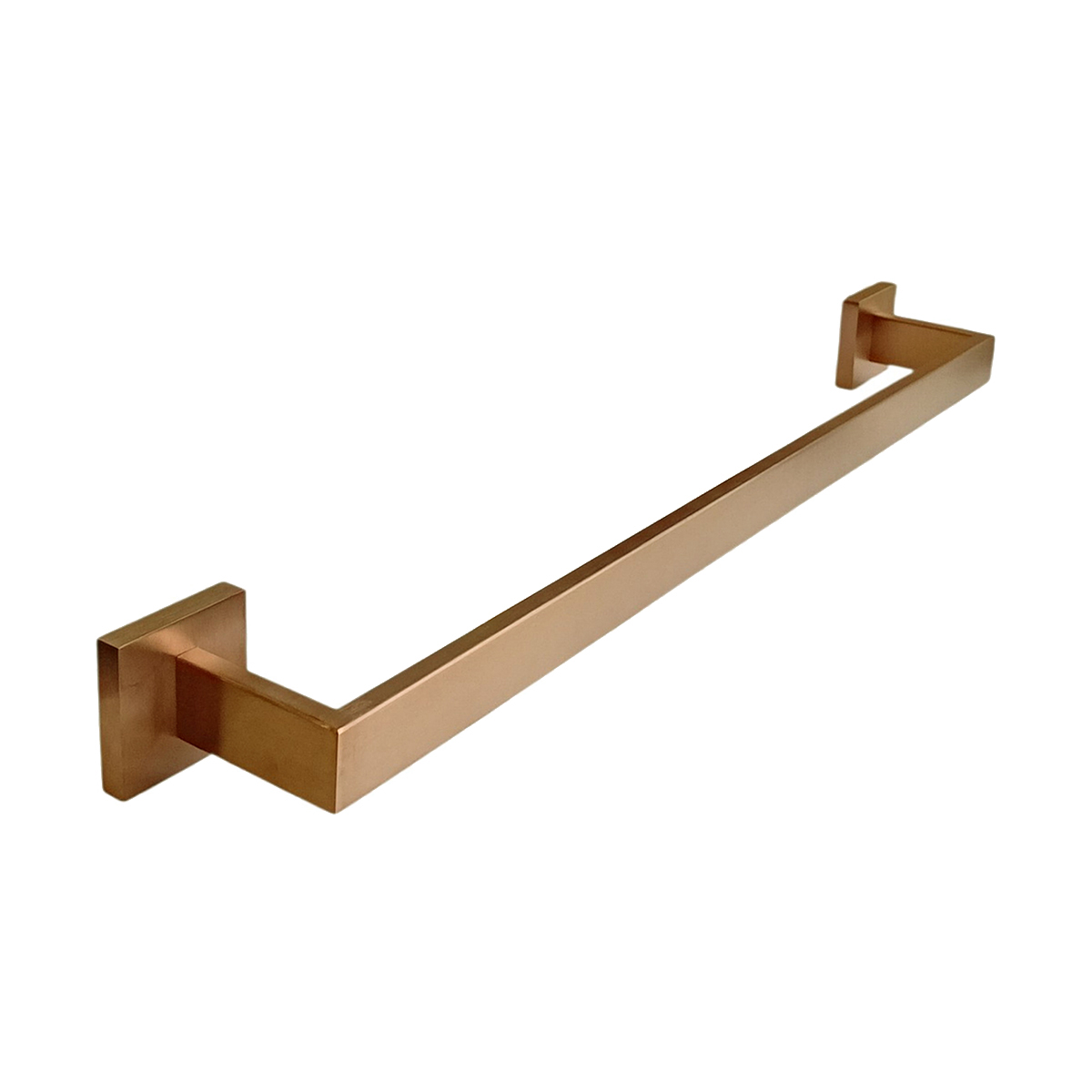 Porta Toalhas Banho Rose Gold Fosco Quadrado Slim