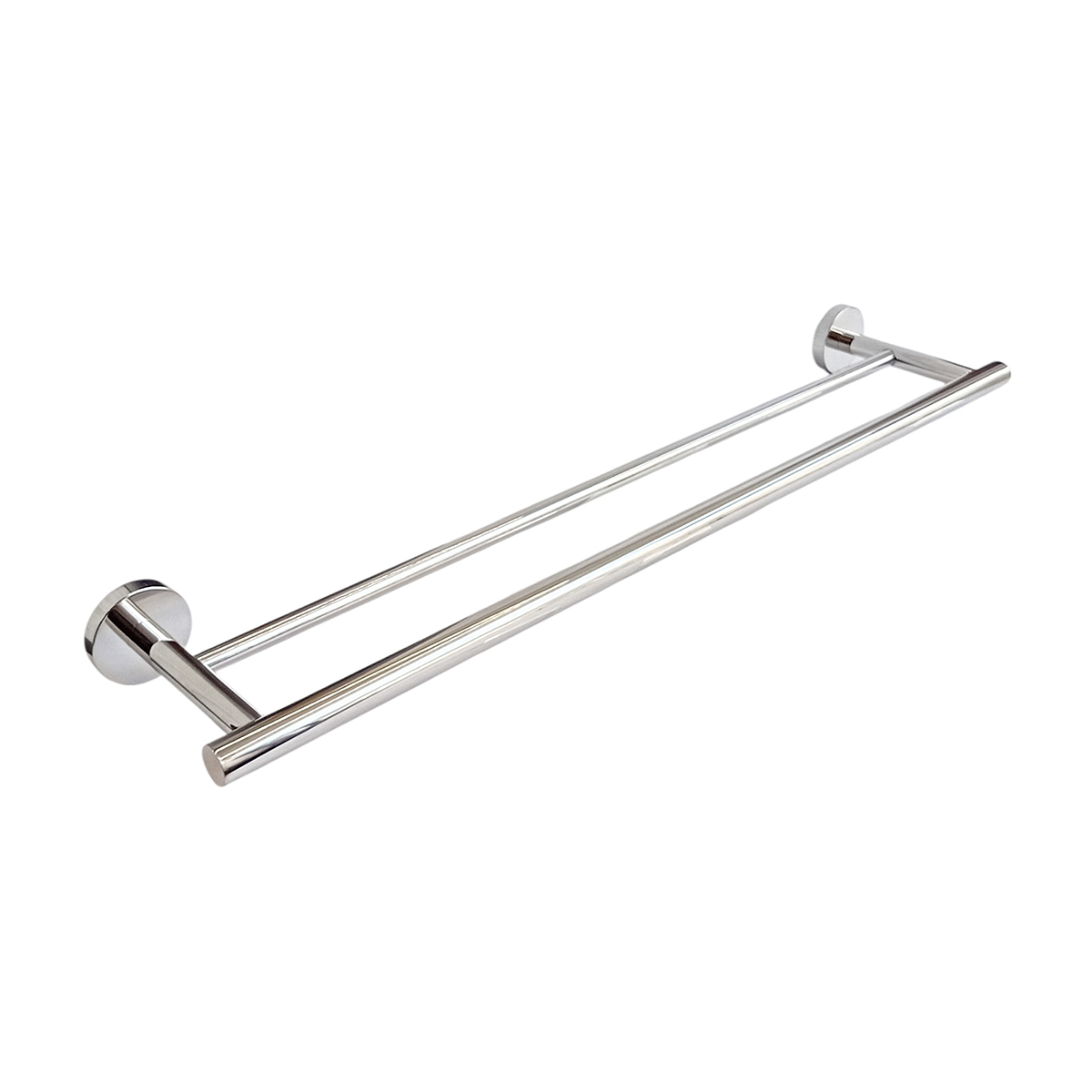 Porta Toalhas Duplo Cromado Redondo Slim