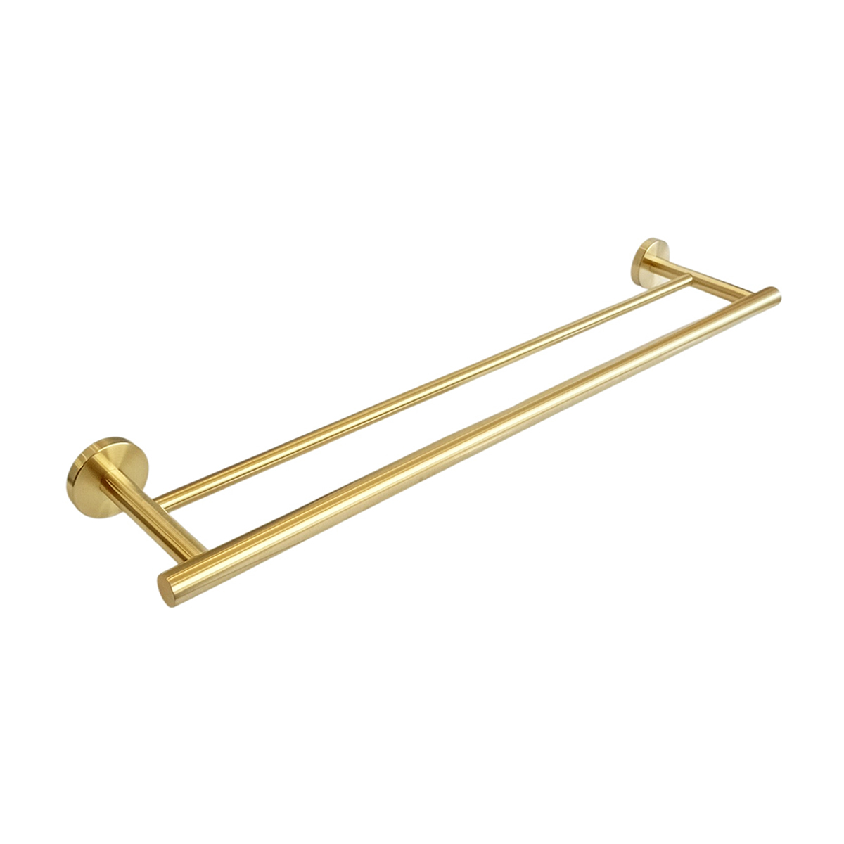 Porta Toalhas Duplo Dourado Fosco Redondo Slim