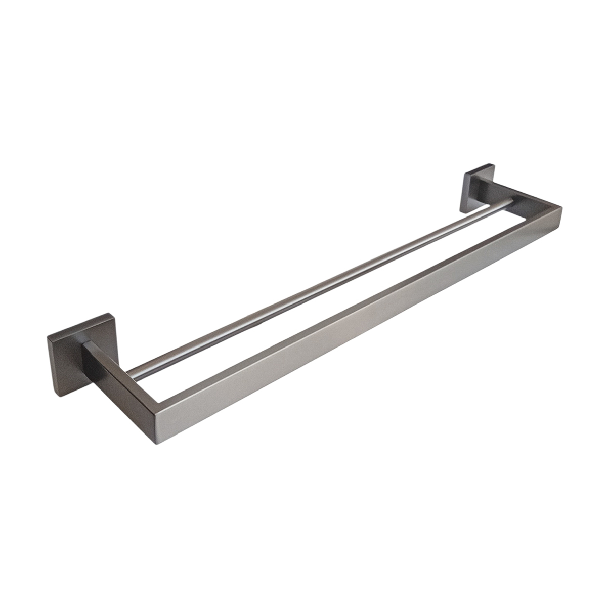 Porta Toalhas Duplo Grafite Quadrado Slim